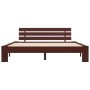 Estructura de cama madera maciza pino marrón oscuro 180x200 cm