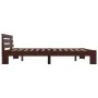 Dark brown solid pine wood bed frame 180x200 cm by vidaXL, Beds and slatted bases - Ref: Foro24-283177, Price: 132,59 €, Disc...