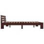 Estructura de cama madera maciza pino marrón oscuro 180x200 cm