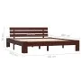Dark brown solid pine wood bed frame 180x200 cm by vidaXL, Beds and slatted bases - Ref: Foro24-283177, Price: 132,59 €, Disc...