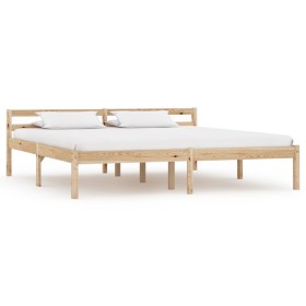 Estructura de cama de madera maciza de pino 160x200 cm