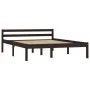 Dark brown solid pine wood bed frame 120x200 cm by vidaXL, Beds and slatted bases - Ref: Foro24-283204, Price: 123,48 €, Disc...