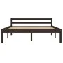 Dark brown solid pine wood bed frame 120x200 cm by vidaXL, Beds and slatted bases - Ref: Foro24-283204, Price: 123,48 €, Disc...