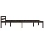 Dark brown solid pine wood bed frame 120x200 cm by vidaXL, Beds and slatted bases - Ref: Foro24-283204, Price: 123,48 €, Disc...