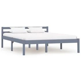Bettgestell aus massivem, grauem Kiefernholz, 140 x 200 cm von vidaXL, Betten und Lattenroste - Ref: Foro24-283199, Preis: 12...