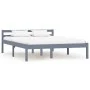 Bettgestell aus massivem, grauem Kiefernholz, 140 x 200 cm von vidaXL, Betten und Lattenroste - Ref: Foro24-283199, Preis: 12...