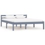 Solid gray pine wood bed frame 140x200 cm by vidaXL, Beds and slatted bases - Ref: Foro24-283199, Price: 122,78 €, Discount: %