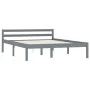 Bettgestell aus massivem, grauem Kiefernholz, 140 x 200 cm von vidaXL, Betten und Lattenroste - Ref: Foro24-283199, Preis: 12...