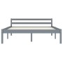 Solid gray pine wood bed frame 140x200 cm by vidaXL, Beds and slatted bases - Ref: Foro24-283199, Price: 122,78 €, Discount: %
