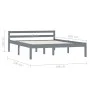 Bettgestell aus massivem, grauem Kiefernholz, 140 x 200 cm von vidaXL, Betten und Lattenroste - Ref: Foro24-283199, Preis: 12...