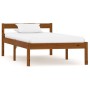 Solid pine wood bed frame honey brown 100x200 cm by vidaXL, Beds and slatted bases - Ref: Foro24-283209, Price: 77,56 €, Disc...