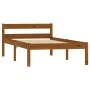 Bettgestell aus massivem Kiefernholz, honigbraun, 100 x 200 cm von vidaXL, Betten und Lattenroste - Ref: Foro24-283209, Preis...