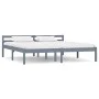 Solid gray pine wood bed frame 160x200 cm by vidaXL, Beds and slatted bases - Ref: Foro24-283200, Price: 99,63 €, Discount: %