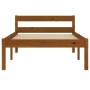 Solid pine wood bed frame honey brown 100x200 cm by vidaXL, Beds and slatted bases - Ref: Foro24-283209, Price: 77,56 €, Disc...