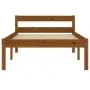 Solid pine wood bed frame honey brown 100x200 cm by vidaXL, Beds and slatted bases - Ref: Foro24-283209, Price: 62,99 €, Disc...