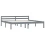 Solid gray pine wood bed frame 160x200 cm by vidaXL, Beds and slatted bases - Ref: Foro24-283200, Price: 99,63 €, Discount: %
