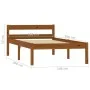 Bettgestell aus massivem Kiefernholz, honigbraun, 100 x 200 cm von vidaXL, Betten und Lattenroste - Ref: Foro24-283209, Preis...