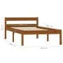Bettgestell aus massivem Kiefernholz, honigbraun, 100 x 200 cm von vidaXL, Betten und Lattenroste - Ref: Foro24-283209, Preis...