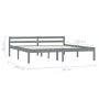 Solid gray pine wood bed frame 160x200 cm by vidaXL, Beds and slatted bases - Ref: Foro24-283200, Price: 99,63 €, Discount: %