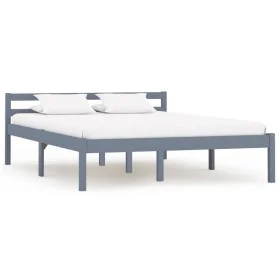 Bettgestell aus massivem, grauem Kiefernholz, 120 x 200 cm von vidaXL, Betten und Lattenroste - Ref: Foro24-283198, Preis: 13...