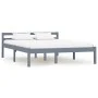 Solid gray pine wood bed frame 120x200 cm by vidaXL, Beds and slatted bases - Ref: Foro24-283198, Price: 131,96 €, Discount: %