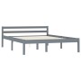 Solid gray pine wood bed frame 120x200 cm by vidaXL, Beds and slatted bases - Ref: Foro24-283198, Price: 133,87 €, Discount: %