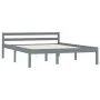 Solid gray pine wood bed frame 120x200 cm by vidaXL, Beds and slatted bases - Ref: Foro24-283198, Price: 131,96 €, Discount: %
