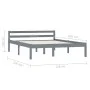 Solid gray pine wood bed frame 120x200 cm by vidaXL, Beds and slatted bases - Ref: Foro24-283198, Price: 131,96 €, Discount: %
