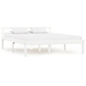 Solid white pine wood bed frame 120x200 cm by vidaXL, Beds and slatted bases - Ref: Foro24-283186, Price: 134,33 €, Discount: %