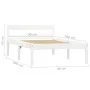 Solid white pine wood bed frame 90x200 cm by vidaXL, Beds and slatted bases - Ref: Foro24-283184, Price: 94,90 €, Discount: %