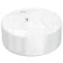 Lavabo redondo de cerámica blanco 40x14,5 cm