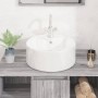 Lavabo redondo de cerámica blanco 40x14,5 cm