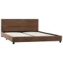 Brown artificial suede leather bed frame 120x200 cm by vidaXL, Beds and slatted bases - Ref: Foro24-284782, Price: 139,65 €, ...