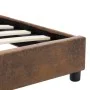 Brown artificial suede leather bed frame 120x200 cm by vidaXL, Beds and slatted bases - Ref: Foro24-284782, Price: 139,65 €, ...