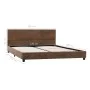 Brown artificial suede leather bed frame 120x200 cm by vidaXL, Beds and slatted bases - Ref: Foro24-284782, Price: 139,65 €, ...