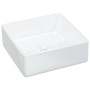 Lavabo cuadrado de cerámica blanco 37x37x13 cm