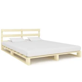 Palettenbettrahmen aus massivem Kiefernholz, 200 x 200 cm von vidaXL, Betten und Lattenroste - Ref: Foro24-285247, Preis: 173...