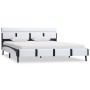 Bed frame with LED white synthetic leather 140x200 cm by vidaXL, Beds and slatted bases - Ref: Foro24-280299, Price: 167,36 €...
