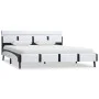 Bed frame with LED white synthetic leather 140x200 cm by vidaXL, Beds and slatted bases - Ref: Foro24-280299, Price: 160,59 €...