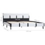 Bed frame with LED white synthetic leather 140x200 cm by vidaXL, Beds and slatted bases - Ref: Foro24-280299, Price: 167,36 €...