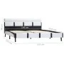 Bed frame with LED white synthetic leather 140x200 cm by vidaXL, Beds and slatted bases - Ref: Foro24-280299, Price: 160,59 €...