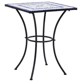Blue and white ceramic mosaic table for café, 60 cm. by vidaXL, Garden tables - Ref: Foro24-46706, Price: 113,06 €, Discount: %