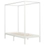Bed frame with canopy solid white pine wood 90x200 cm by vidaXL, Beds and slatted bases - Ref: Foro24-283262, Price: 169,06 €...