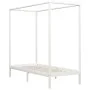 Estructura cama con dosel madera maciza pino blanco 90x200 cm de vidaXL, Camas y somieres - Ref: Foro24-283262, Precio: 166,8...