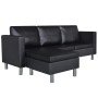 Black artificial leather 3-seater modular sofa by vidaXL, Sofas - Ref: Foro24-241979, Price: 466,56 €, Discount: %