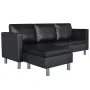 Black artificial leather 3-seater modular sofa by vidaXL, Sofas - Ref: Foro24-241979, Price: 457,08 €, Discount: %