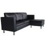 Black artificial leather 3-seater modular sofa by vidaXL, Sofas - Ref: Foro24-241979, Price: 466,56 €, Discount: %