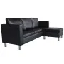 Black artificial leather 3-seater modular sofa by vidaXL, Sofas - Ref: Foro24-241979, Price: 457,08 €, Discount: %