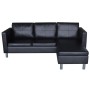 Modulares 3-Sitzer-Sofa aus schwarzem Kunstleder von vidaXL, Sofas - Ref: Foro24-241979, Preis: 424,82 €, Rabatt: %