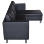 Black artificial leather 3-seater modular sofa by vidaXL, Sofas - Ref: Foro24-241979, Price: 466,56 €, Discount: %